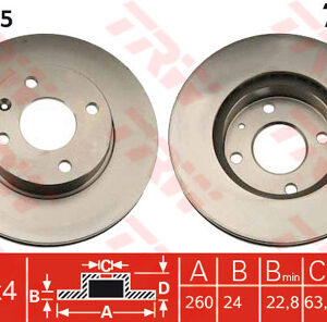 Brake Rotor Vented Front Pair Escort 1V, Sierra & Shapphire